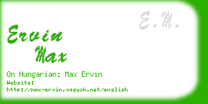 ervin max business card